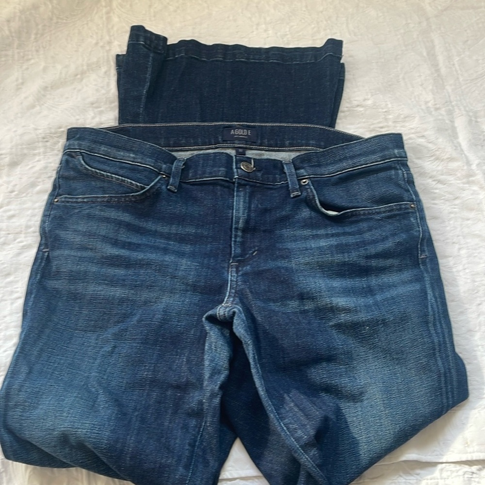 AGOLDE Madison dark blue denim wide leg jeans size 32.